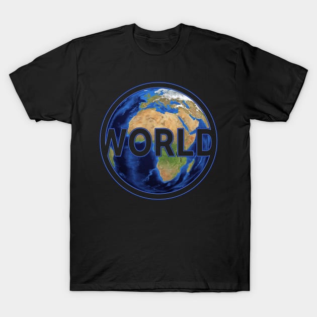 Our world with view of Europe + Africa gift space T-Shirt by sweetczak